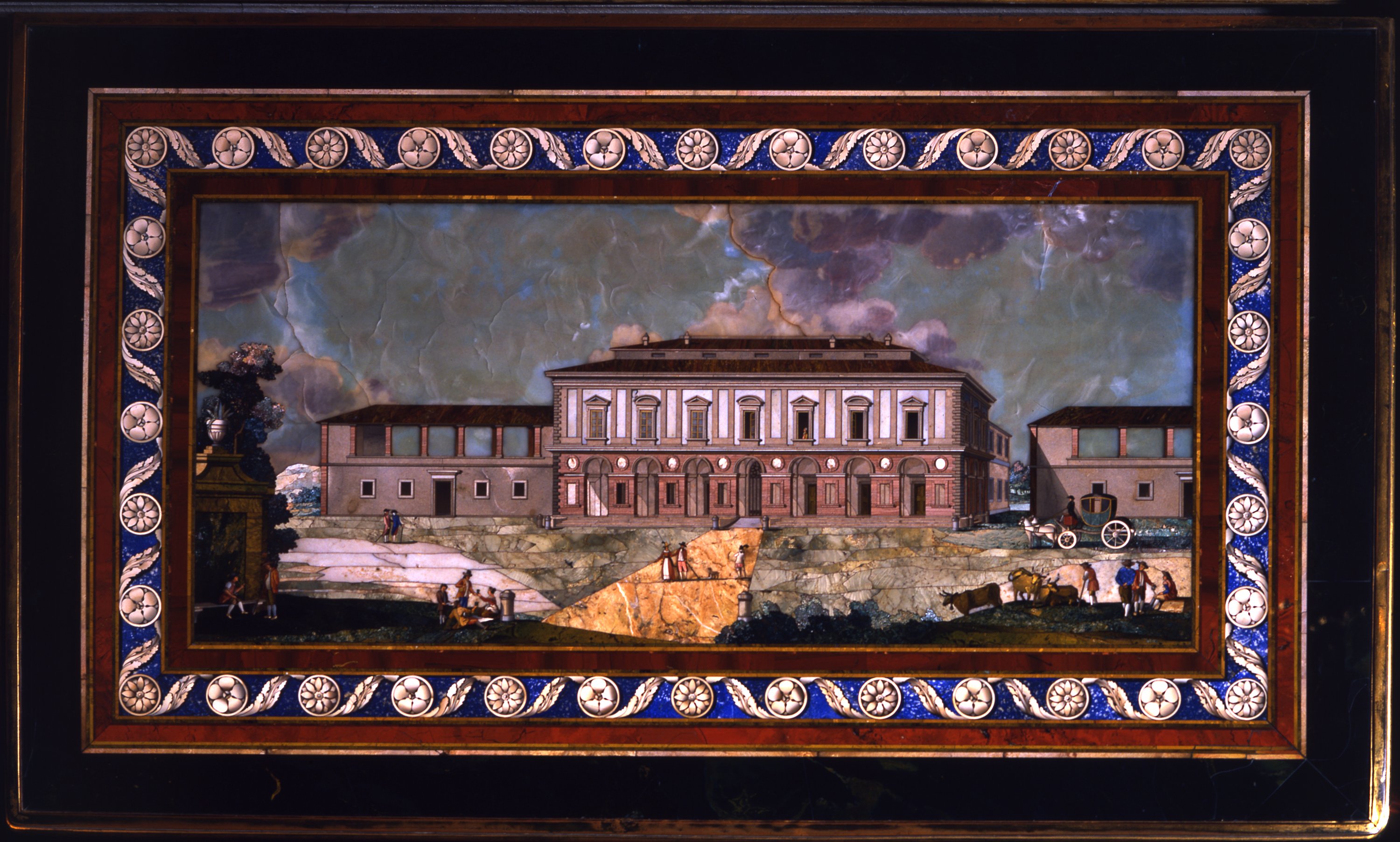 Veduta del Casino delle Cascine (ripiano) di Pacini Sante - manifattura toscana (XVIII)