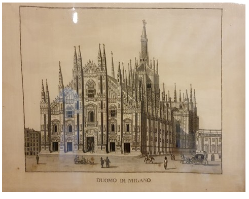 Il Duomo di Milano (decorazione a ricamo) - manifattura lombarda (prima metà XIX)