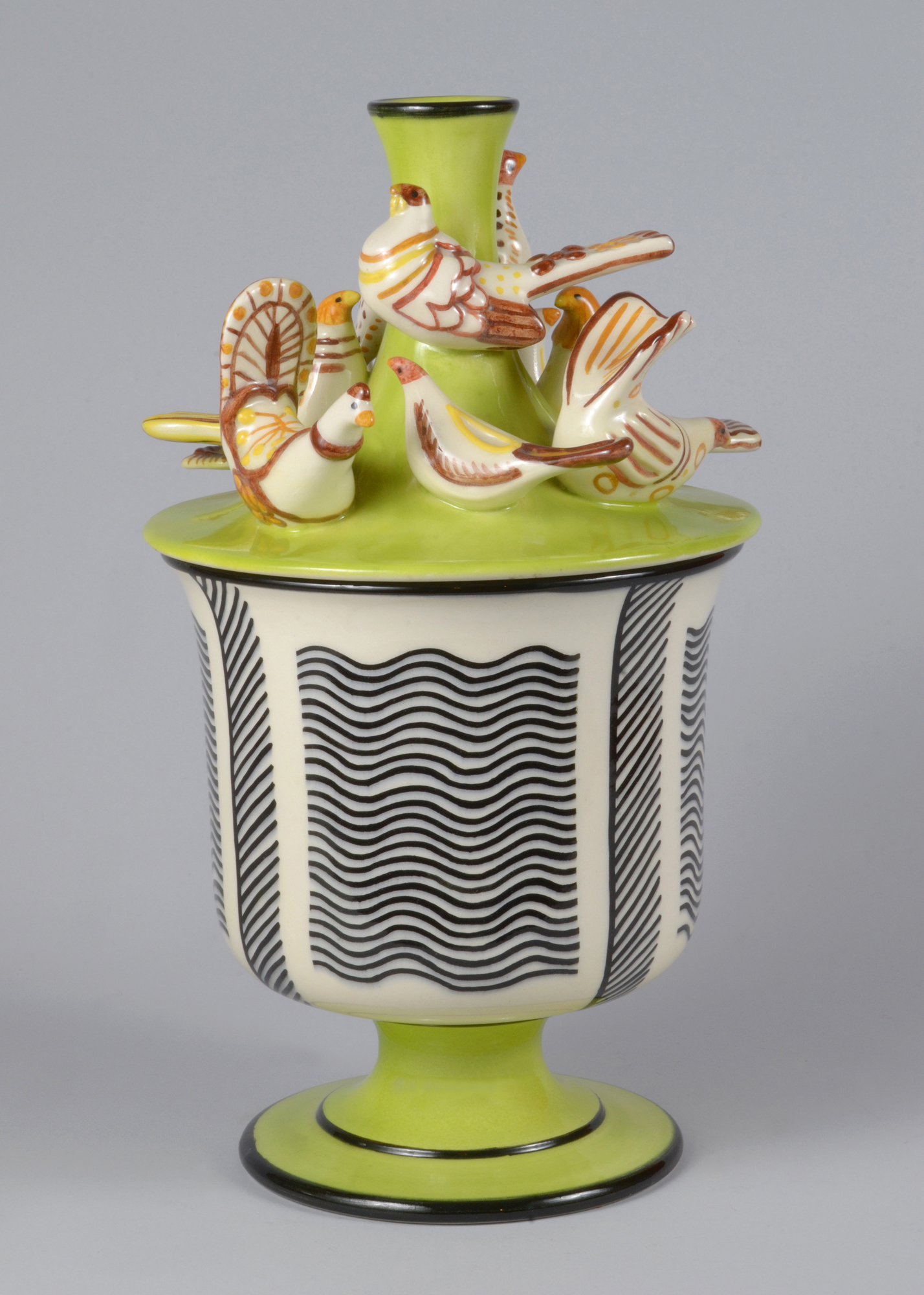 Vaso - Il pollaio, pollaio (vaso) di Sturani Mario, Fabbrica Lenci (anni trenta sec. XX)