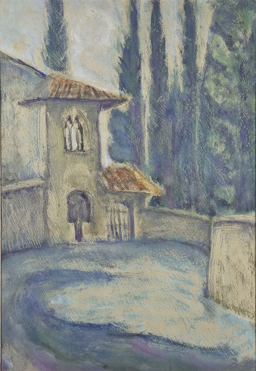 Fiesole, paesaggio (dipinto) di Fenoglio Lina (sec. XX)