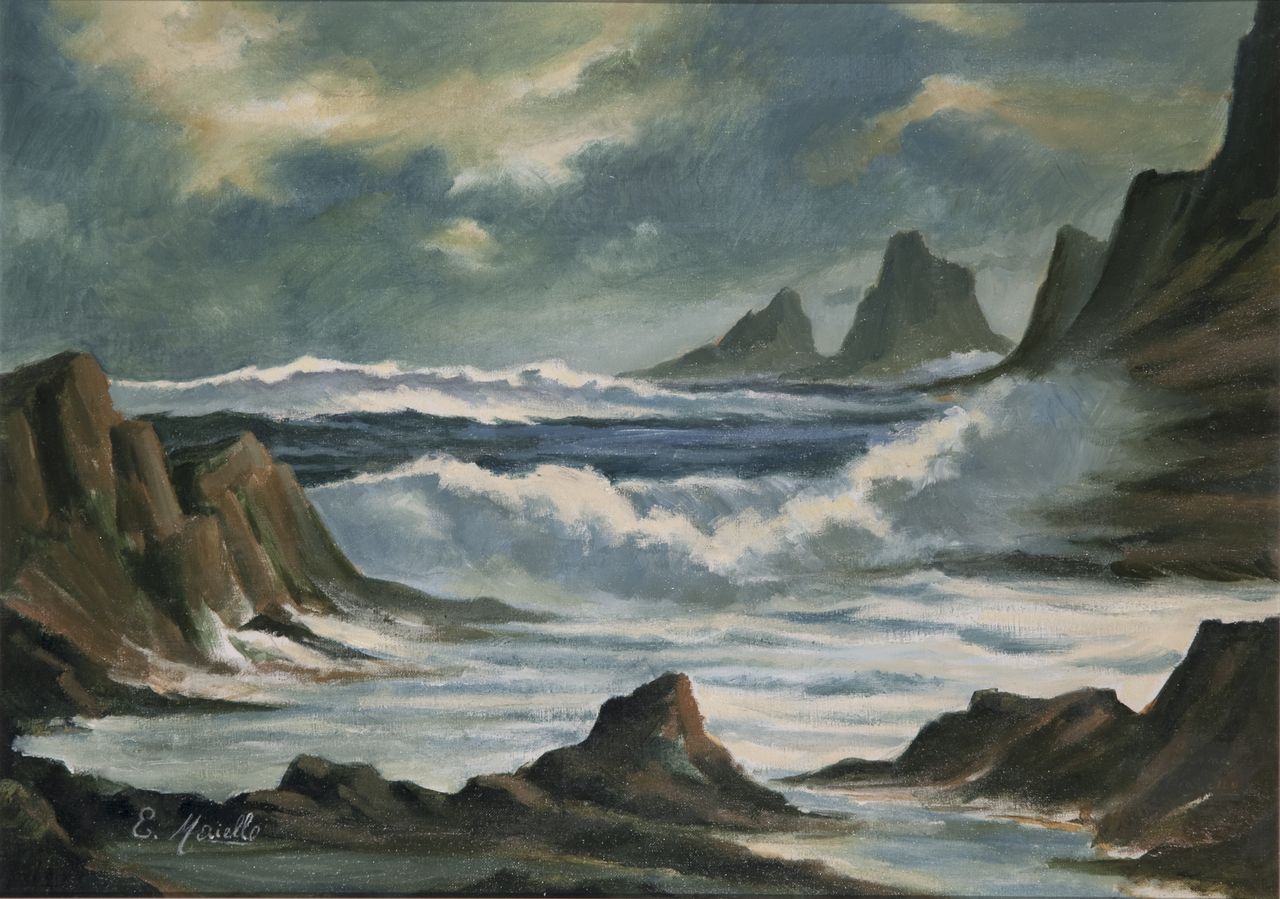 Marina, marina (dipinto) di Maiello Elena (sec. XX)