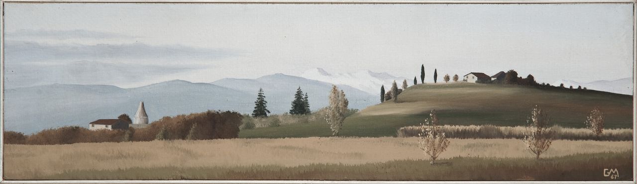 Morena di Buttrio, paesaggio campestre (dipinto) di Marangone Giorgio (sec. XX)