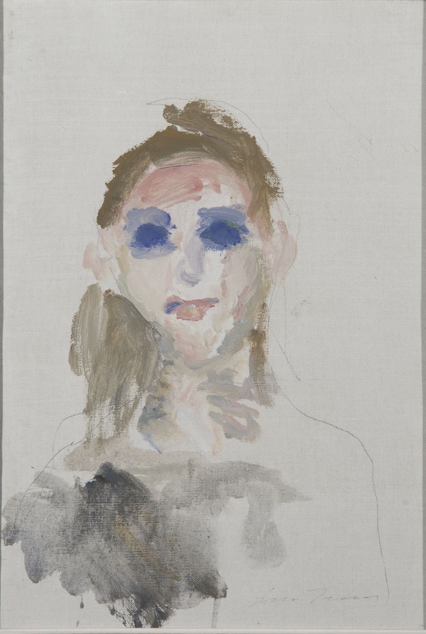 Testa di donna, testa (dipinto) di Treccani, Ernesto (sec. XX)