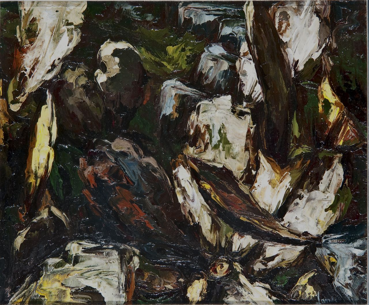 Luci sui fichi d'India, frutti (dipinto) di Lande, Antonietta (sec. XX)