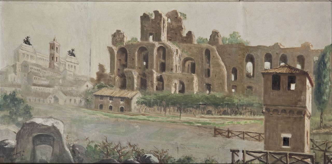 Paesaggio sulle diverse epoche, veduta (dipinto) di Giammaria, Innocenzo (sec. XX)