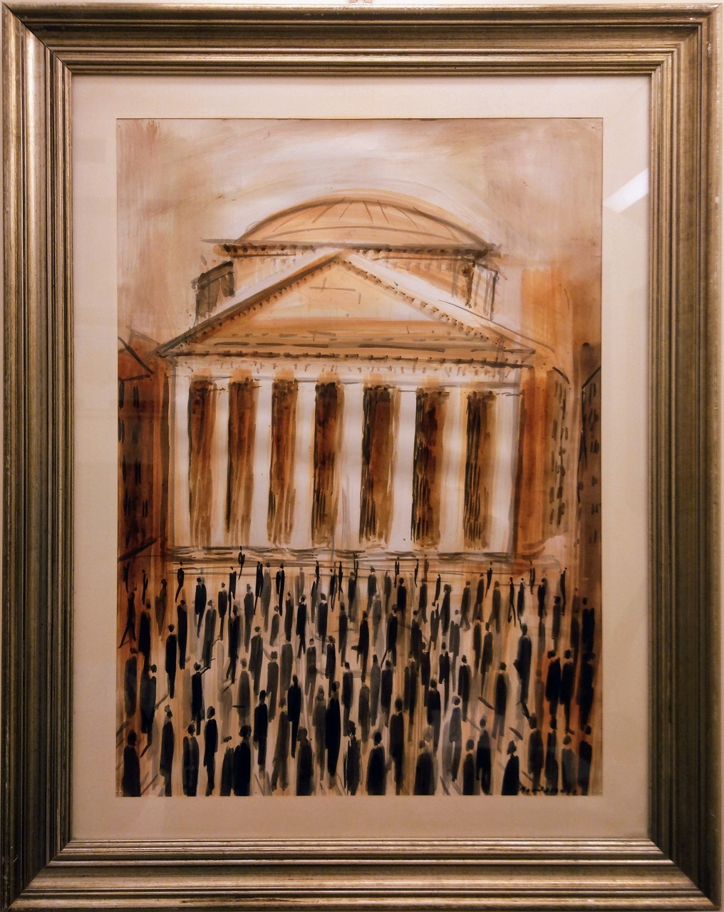 Pantheon, veduta del Pantheon (disegno) di Montarsolo Carlo (sec. XX)