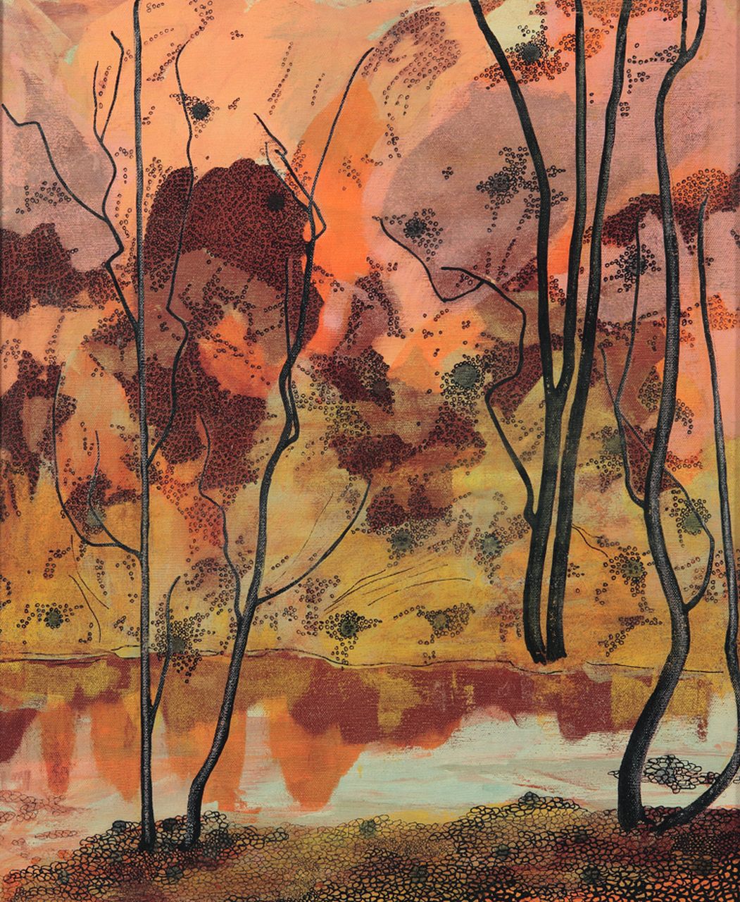 Bosco, paesaggio (dipinto) di Coccia Rolandi Maurizio (sec. XX)