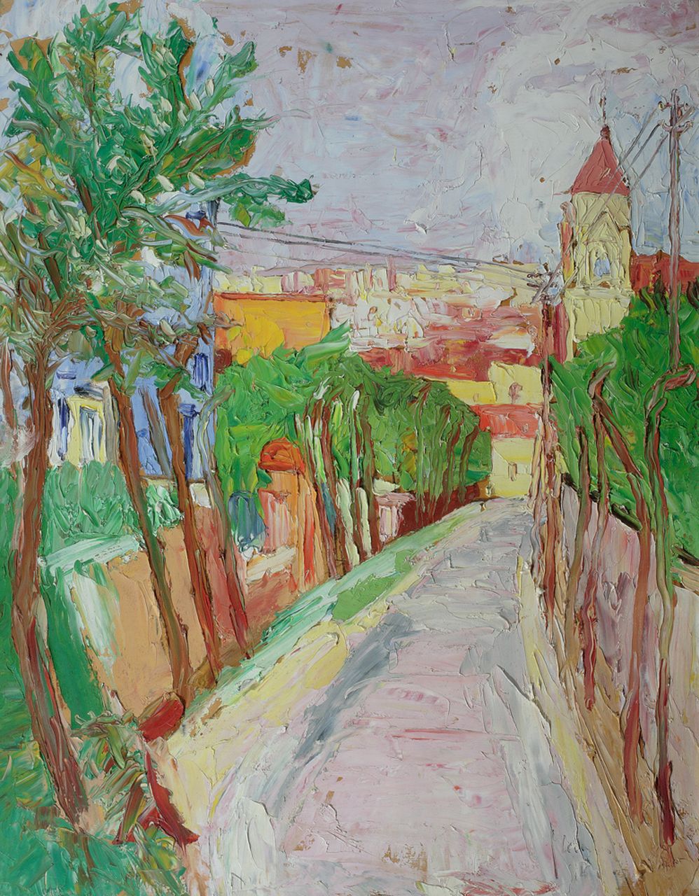 San Sebastiano al Vesuvio, veduta (dipinto) di Caniglia Giuseppe (sec. XX)