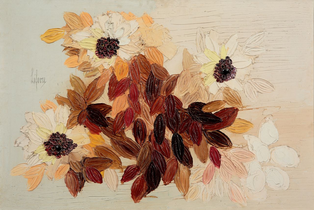 Fiori, natura morta (dipinto) di Léfevre (sec. XX)