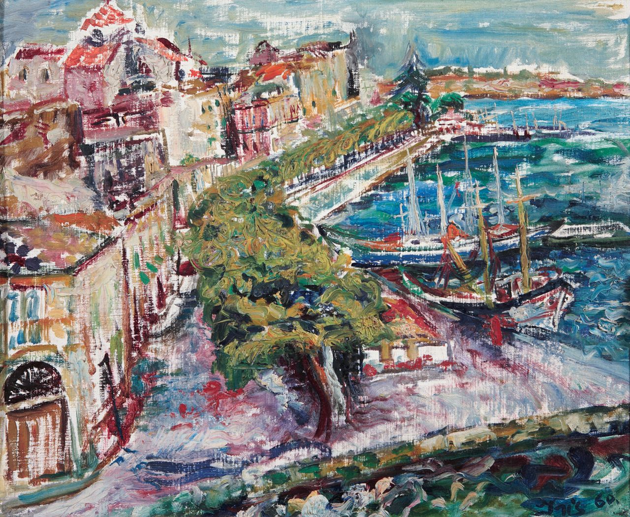 Ricordo di Siracusa, veduta (dipinto) di Norsa Martens Iris (sec. XX)