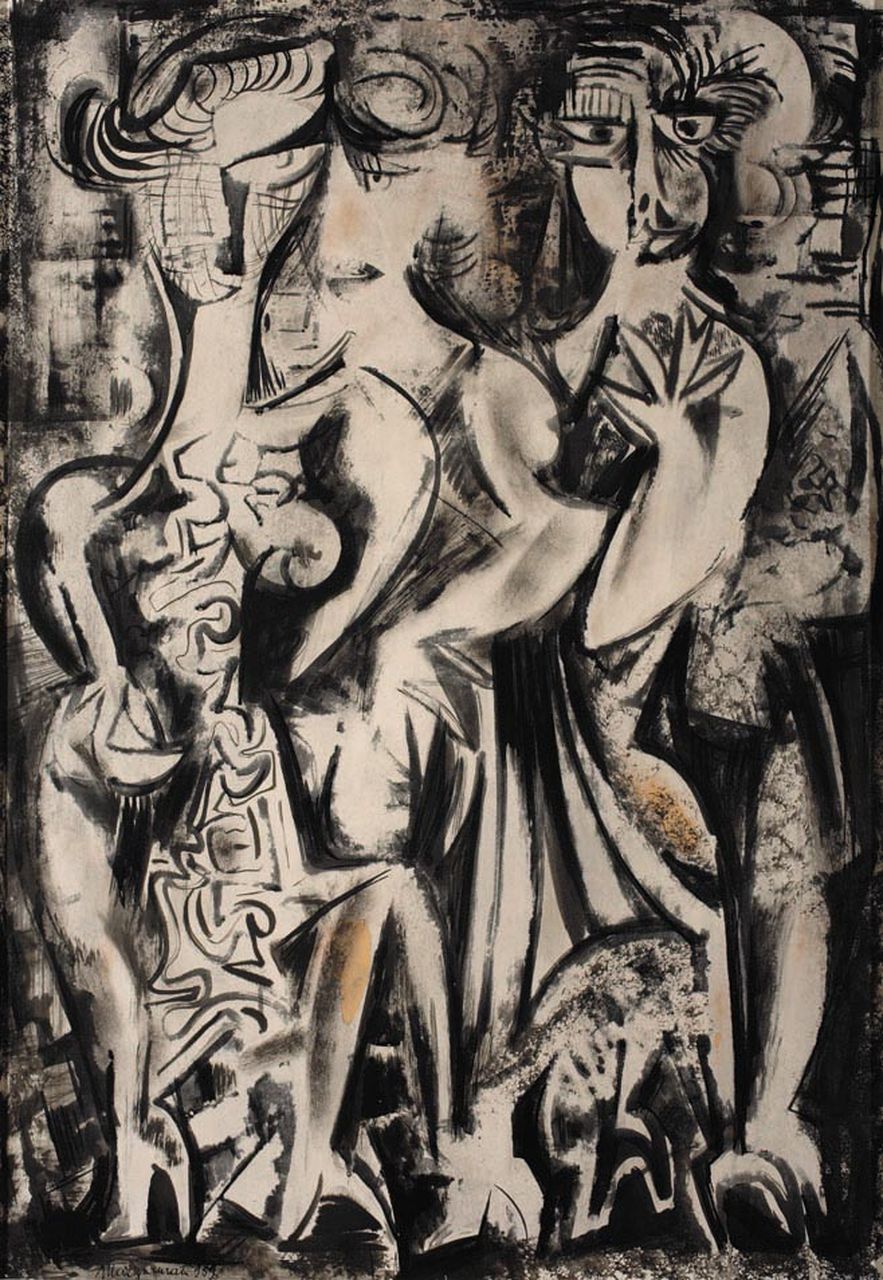 Figure notturne, figure (dipinto) di Mazzacurati Marino (sec. XX)