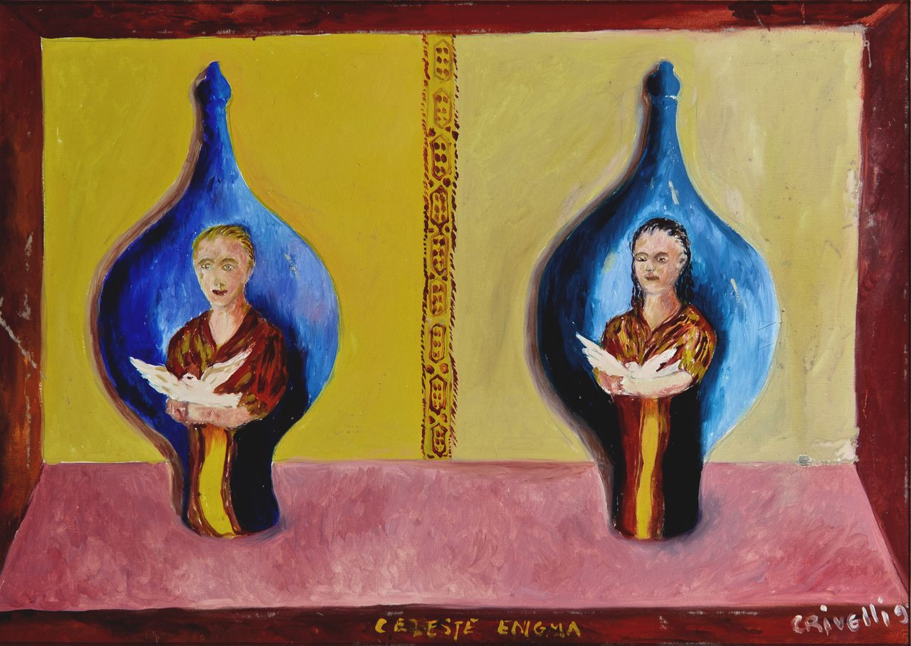 Celeste enigma, figure (dipinto) di Crivelli Daniele (sec. XX)
