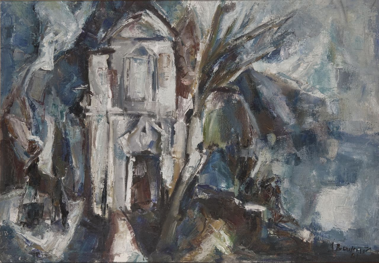 Chiesetta a Marechiaro, veduta (dipinto) di Bonivento, Umberto (sec. XX)