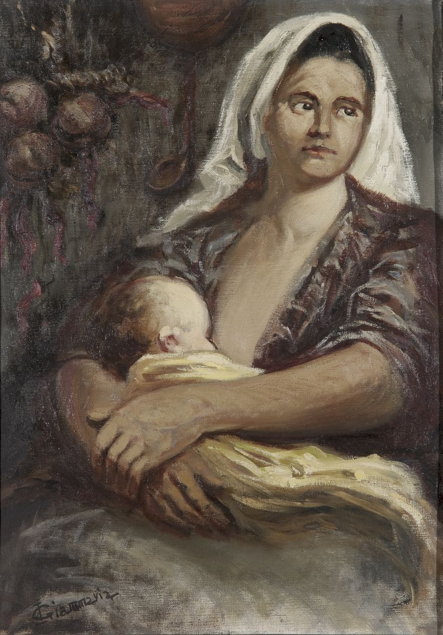 Mater familia, scena familiare (dipinto) di Giammaria, Innocenzo (sec. XX)
