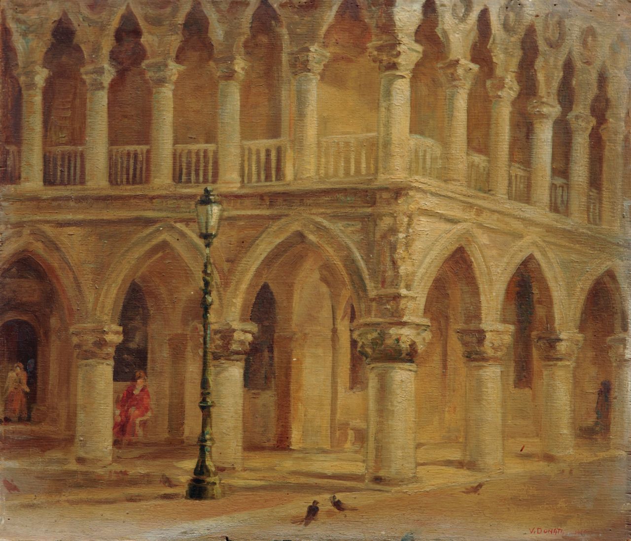 Il Palazzo Ducale, Veduta del Palazzo Ducale di Venezia (dipinto, opera isolata) di Donati V (sec. XX)