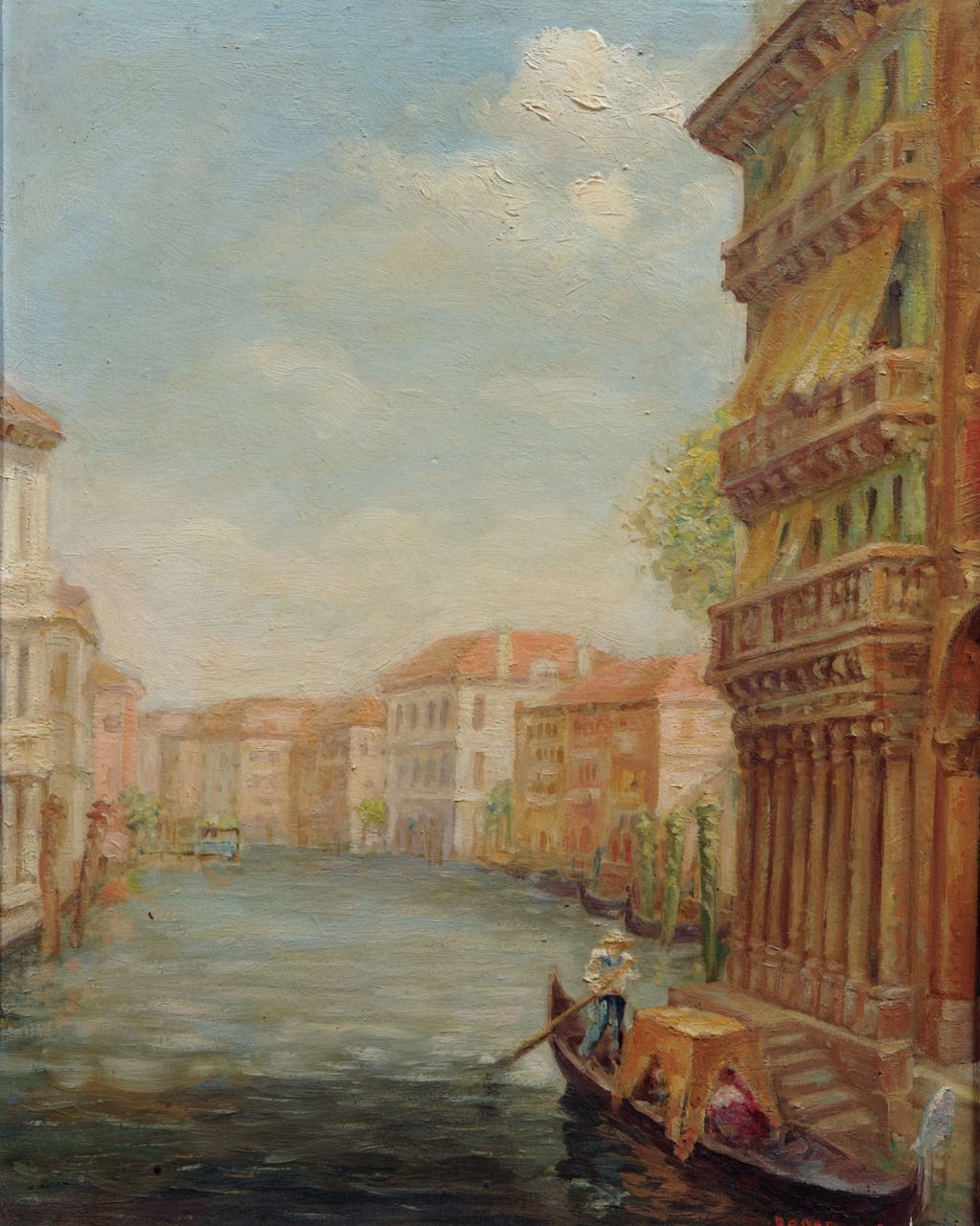 Veduta di uno scorcio del Canal Grande di Venezia (dipinto, opera isolata) di Donati V (sec. XX)