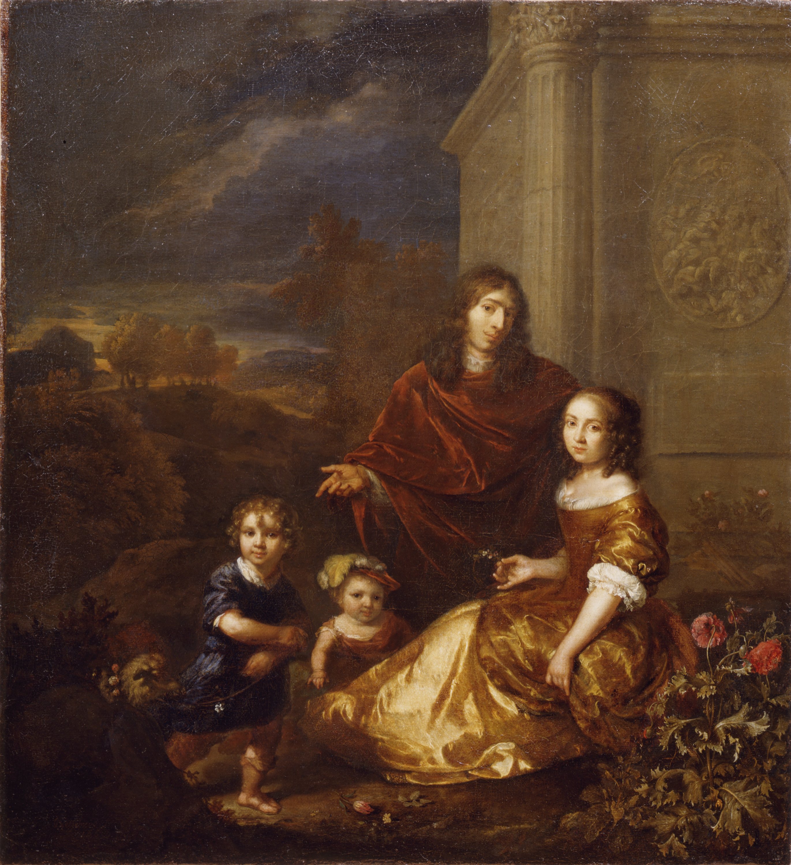 famiglia di Caspar Netscher (dipinto) di Netscher Caspar (sec. XVII)
