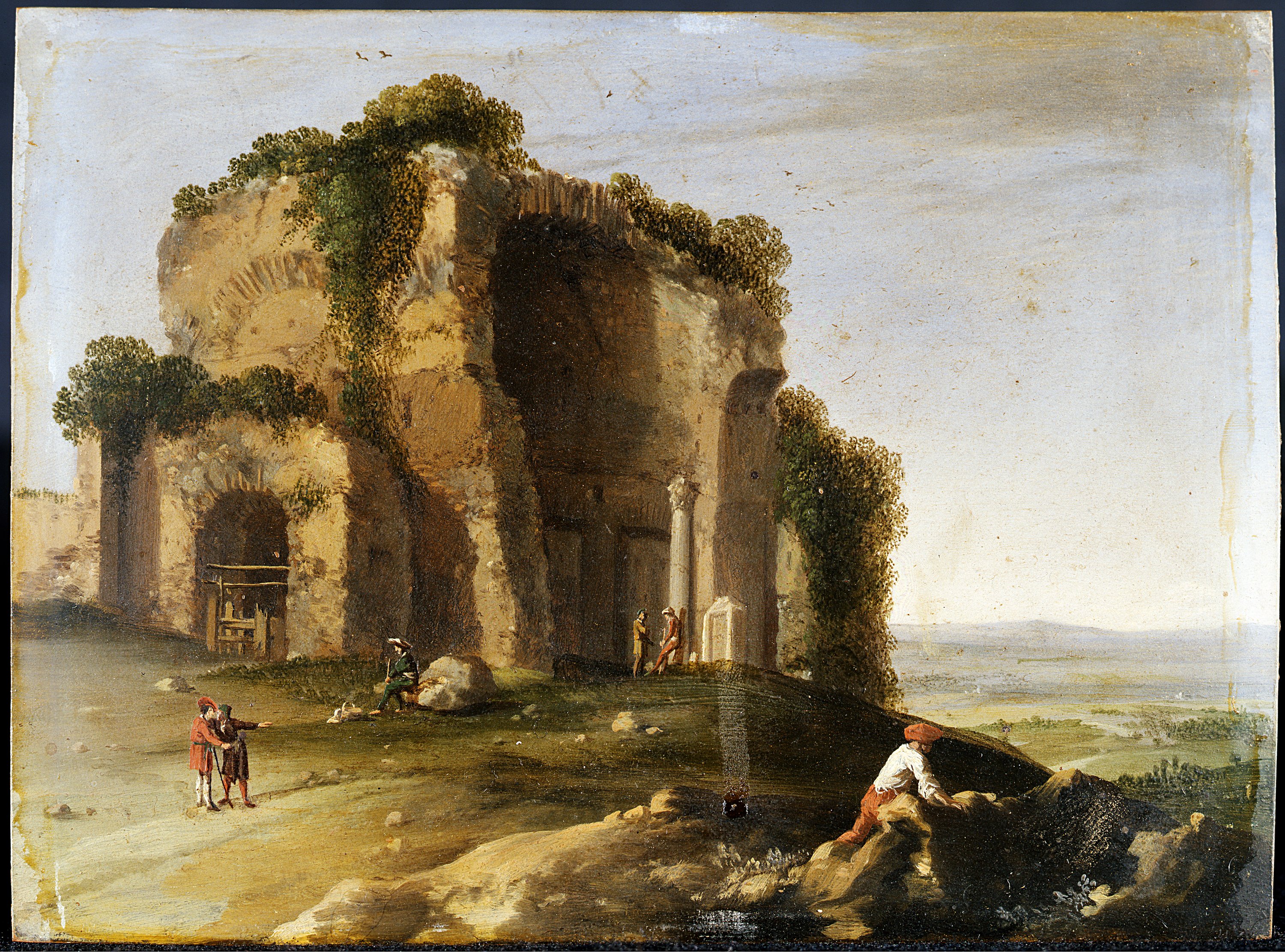 Paesaggio con pastori e capre (dipinto, coppia) di Poelenburgh Cornelis van (XVII)