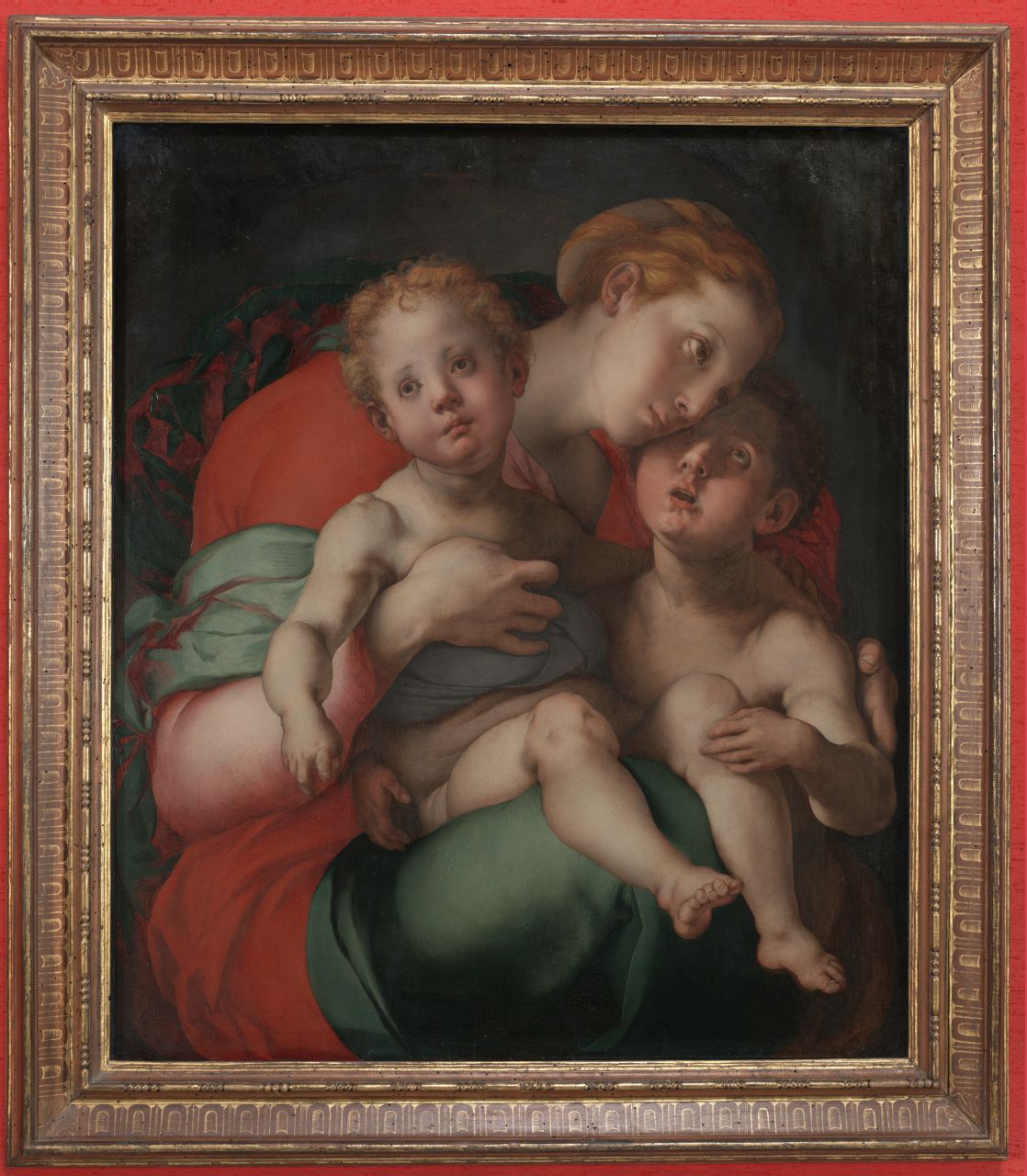 Madonna con Bambino e San Giovannino (dipinto) di Carucci Jacopo detto Pontormo (sec. XVI)