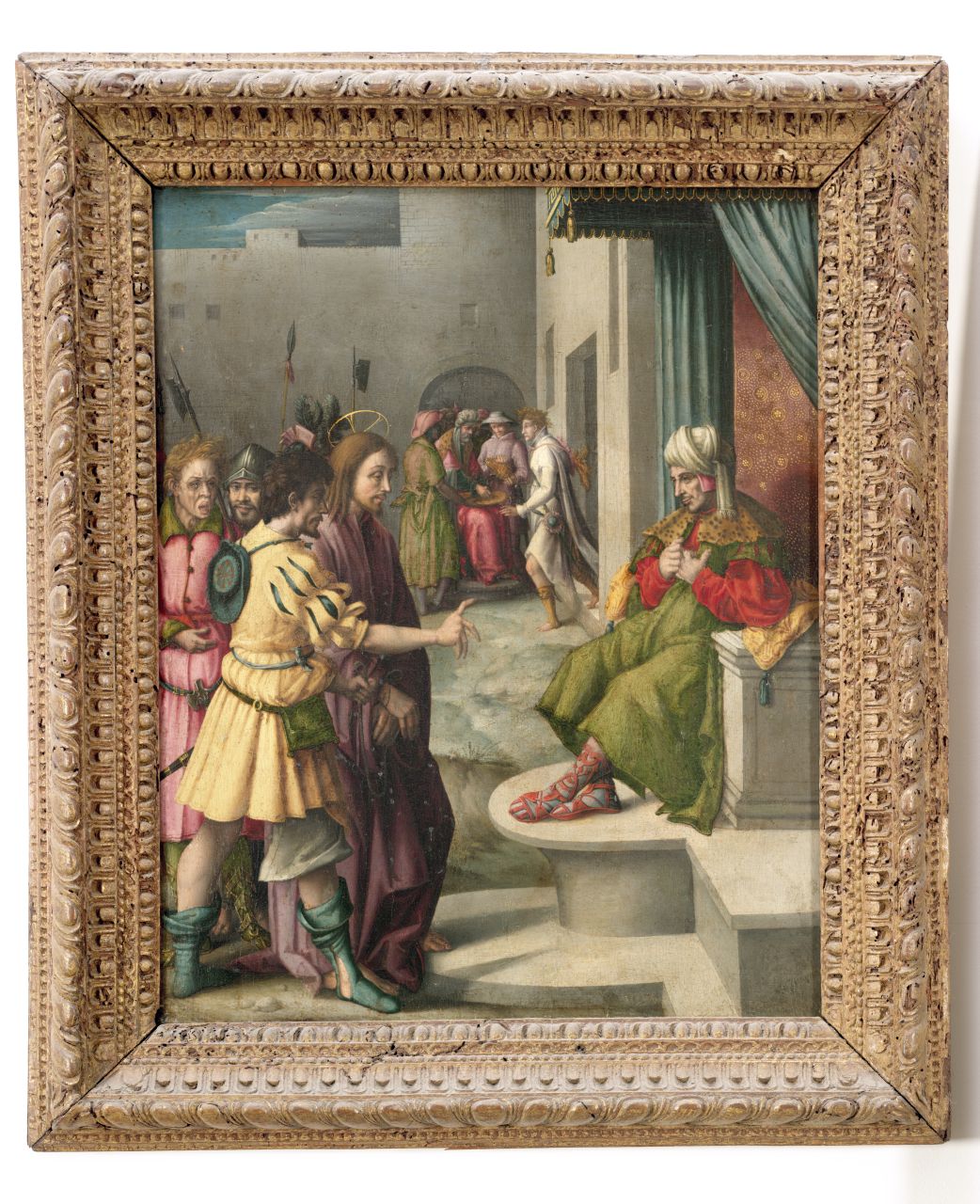 Cristo davanti a Caifa (dipinto) di Francesco d'Ubertino detto Bachiacca (sec. XVI)