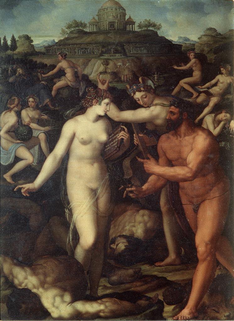 Ercole coronato dalle Muse (dipinto) di Allori Alessandro (sec. XVI)