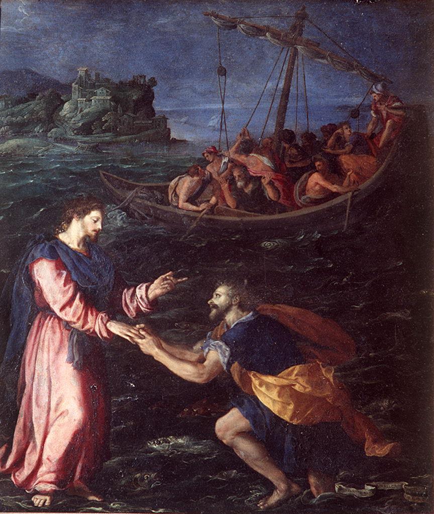 San Pietro salvato dalle acque (dipinto) di Allori Alessandro (sec. XVI)