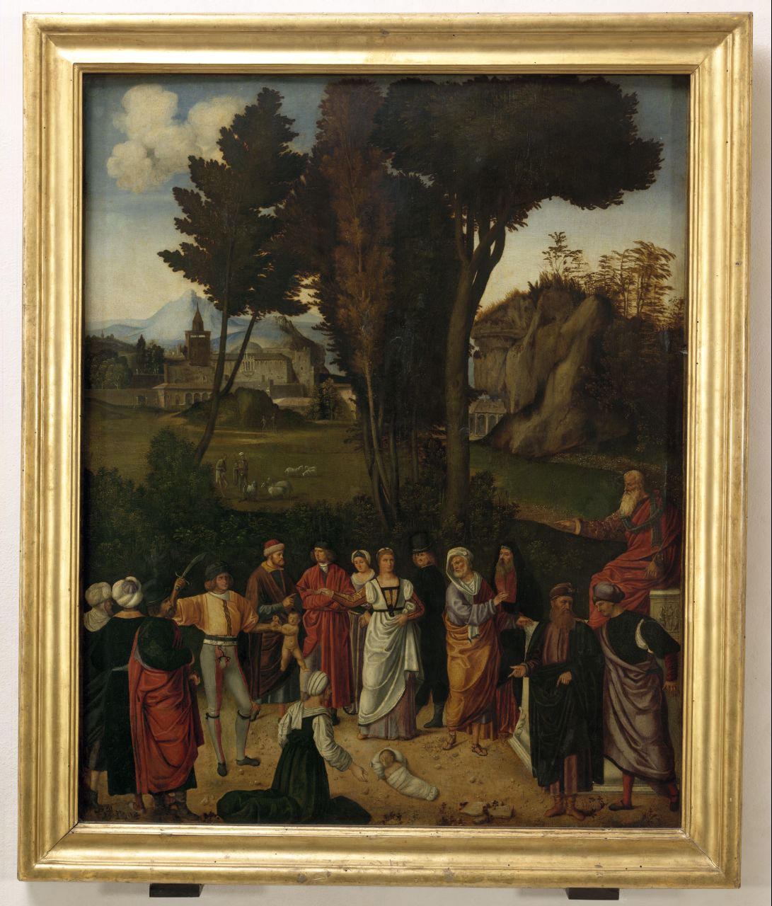 Giudizio di Salomone (dipinto) di Barbarelli Giorgio detto Giorgione (sec. XVI)