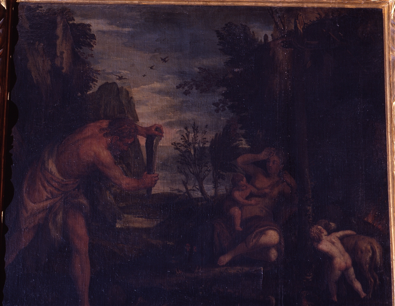 Adamo ed Eva con Caino e Abele (dipinto) di Caliari Carlo (sec. XVI)