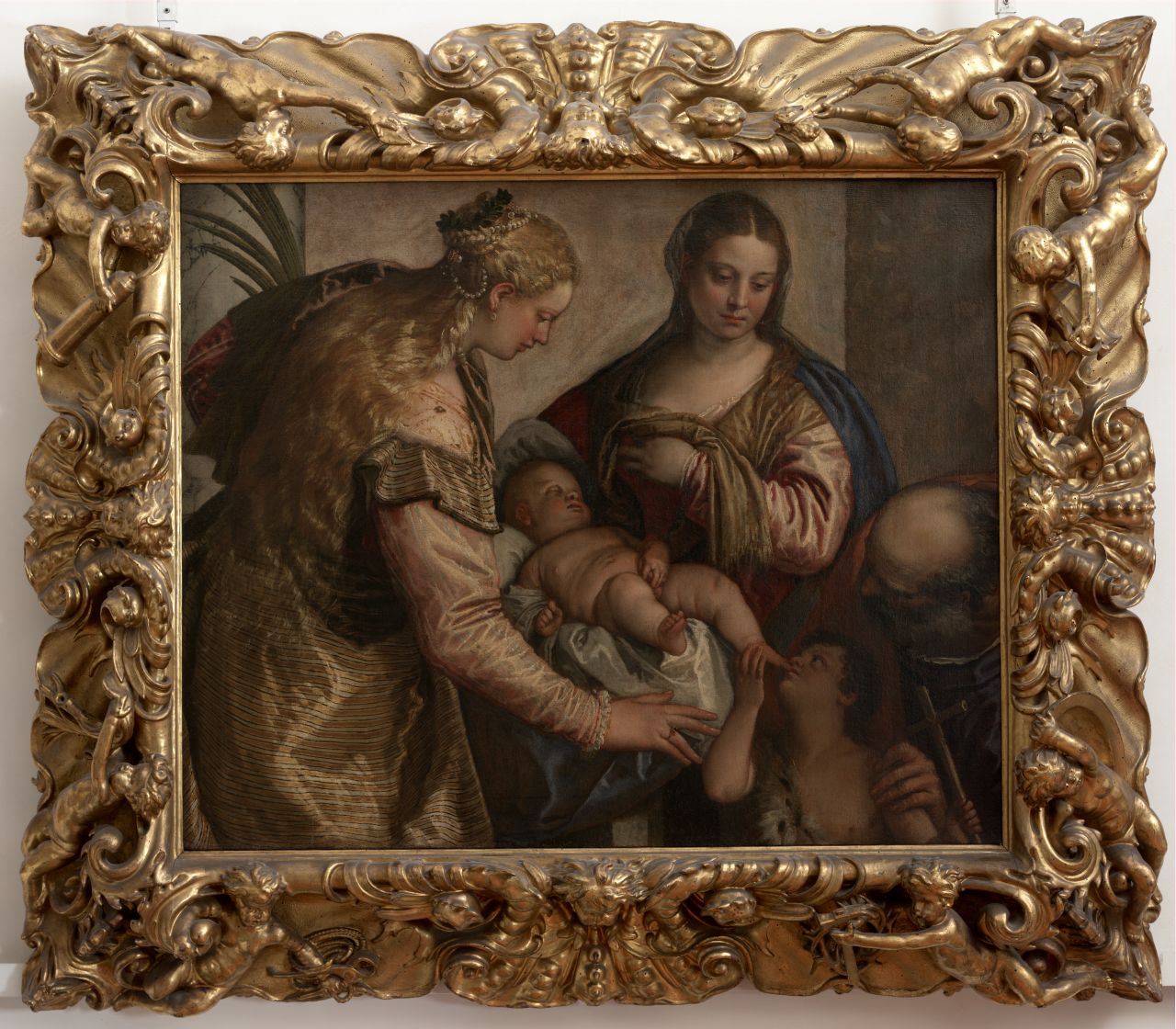 Sacra Famiglia con San Giovanni Battista bambino e Santa Barbara (dipinto) di Caliari Paolo detto Paolo Veronese (sec. XVI)
