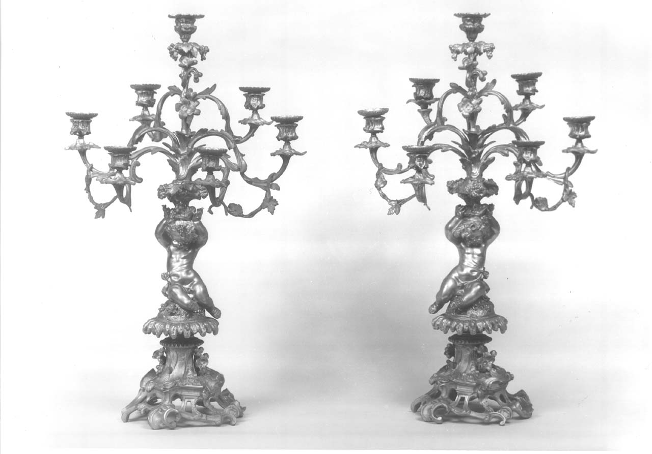 candelabro, serie - bottega francese (metà sec. XIX)