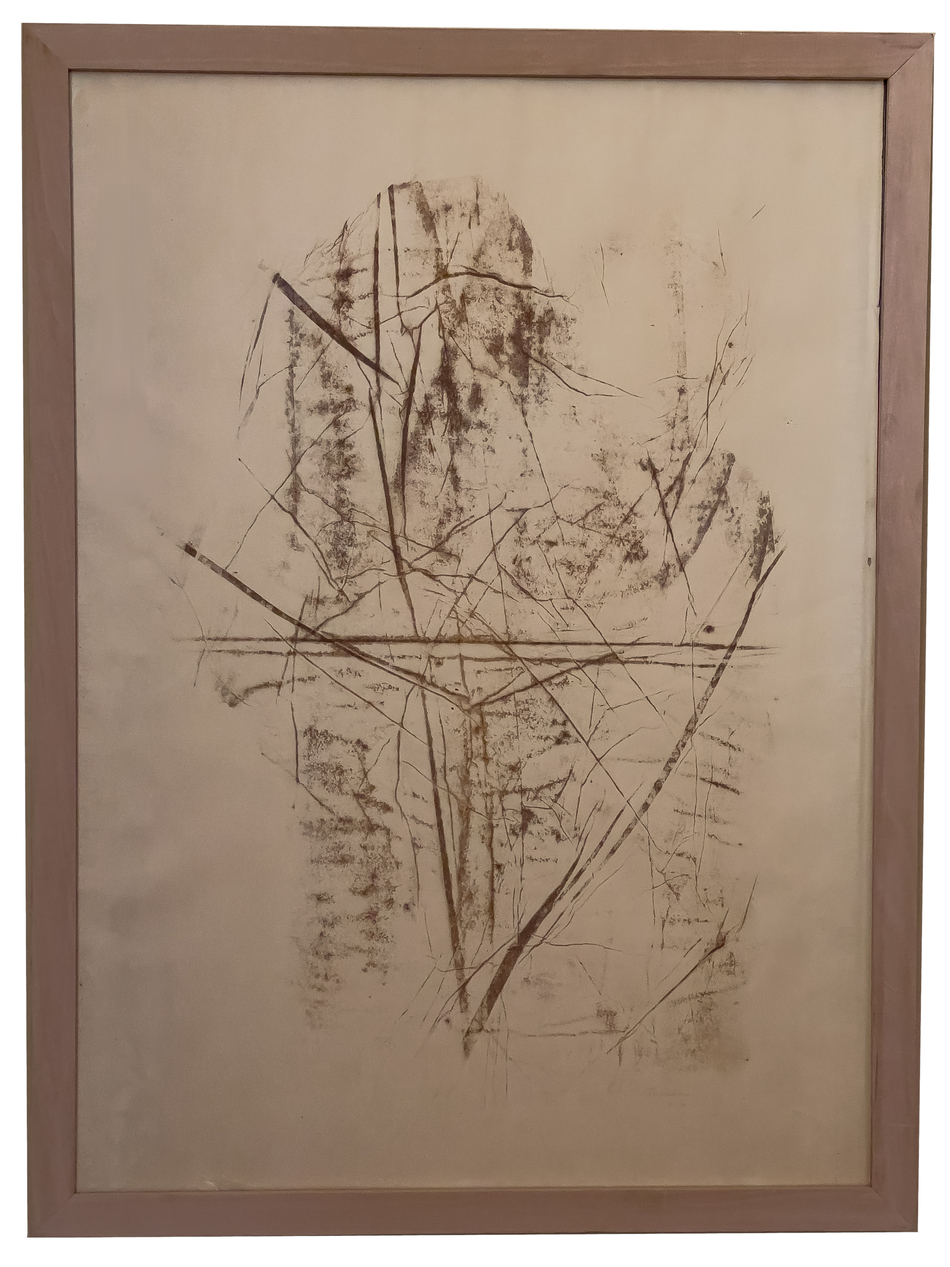 Impronte, figura umana astratta (stampa) di Tanda Ausonio (seconda metà XX)
