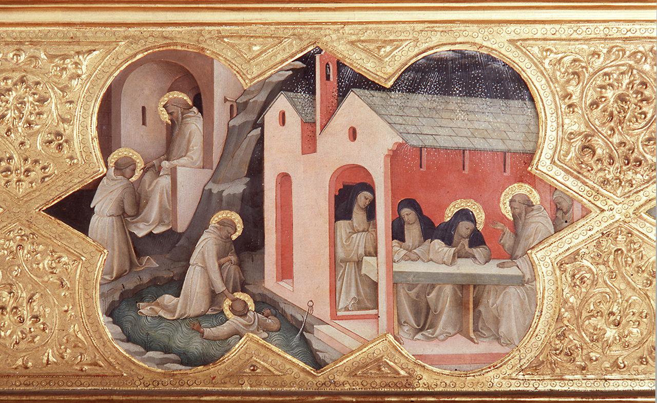 salvataggio di San Placido caduto nel lago (scomparto di predella) di Lorenzo Monaco (sec. XV)