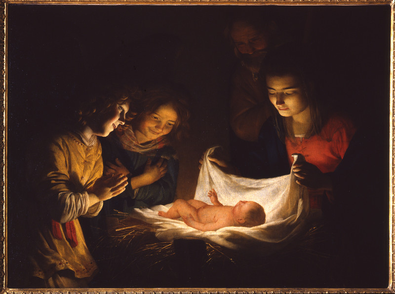 natività di Gesù (dipinto) di Van Honthorst Gerrit detto Gherardo delle Notti (sec. XVII)