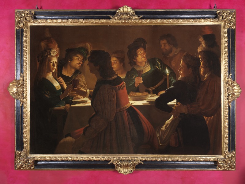 cena con sponsali (dipinto) di Van Honthorst Gerrit detto Gherardo delle Notti (sec. XVII)