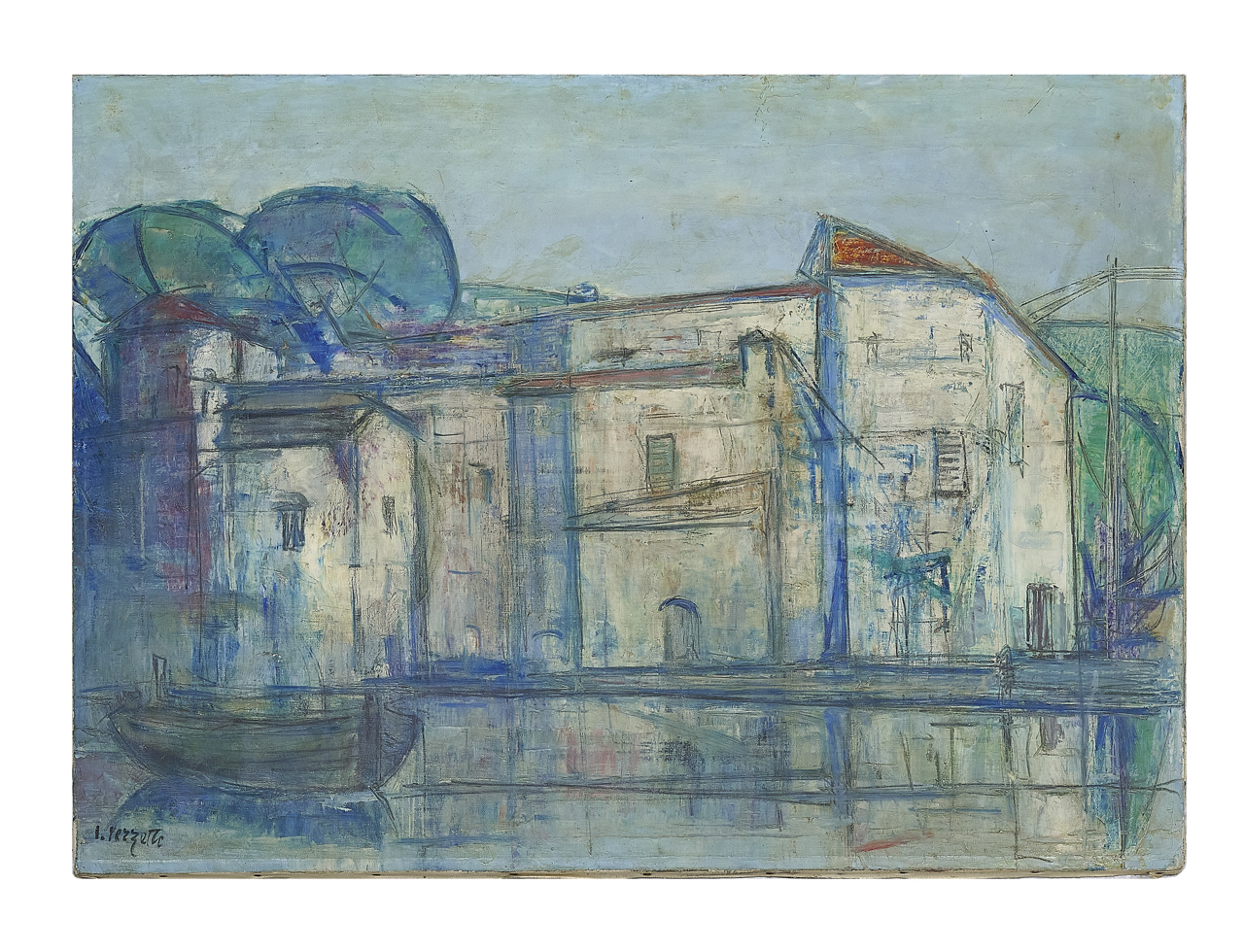 Paesaggio con architetture (dipinto) di Verzetti, Libero (XX secolo)