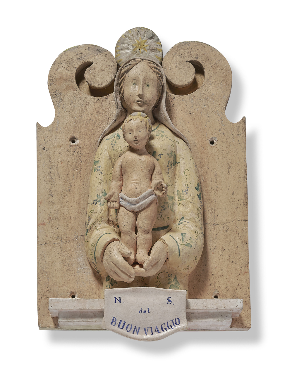 Nostra Signora del Buon Viaggio, Madonna con Bambino (rilievo) di Piombino, Umberto, Pozzo Garitta, Albissola Marina (XX secolo)