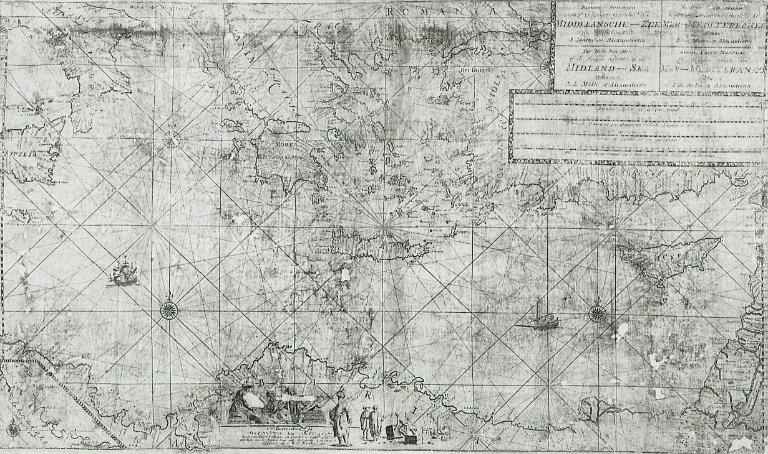 Carta nautica del Mediterraneo orientale di Johannes e Gerard van Keulen (parte seconda) (stampa, stampa composita) di van Keulen Johannes (cerchia) (sec. XVIII)