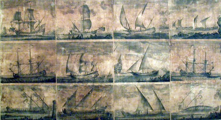 galera ammiraglia a remi (stampa, elemento d'insieme) di Randon Claude (XVII)