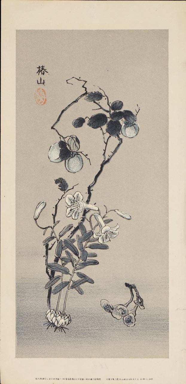 Gigli in fiore (Litografia - a colori, opera isolata) - ambito giapponese (inizio XX)