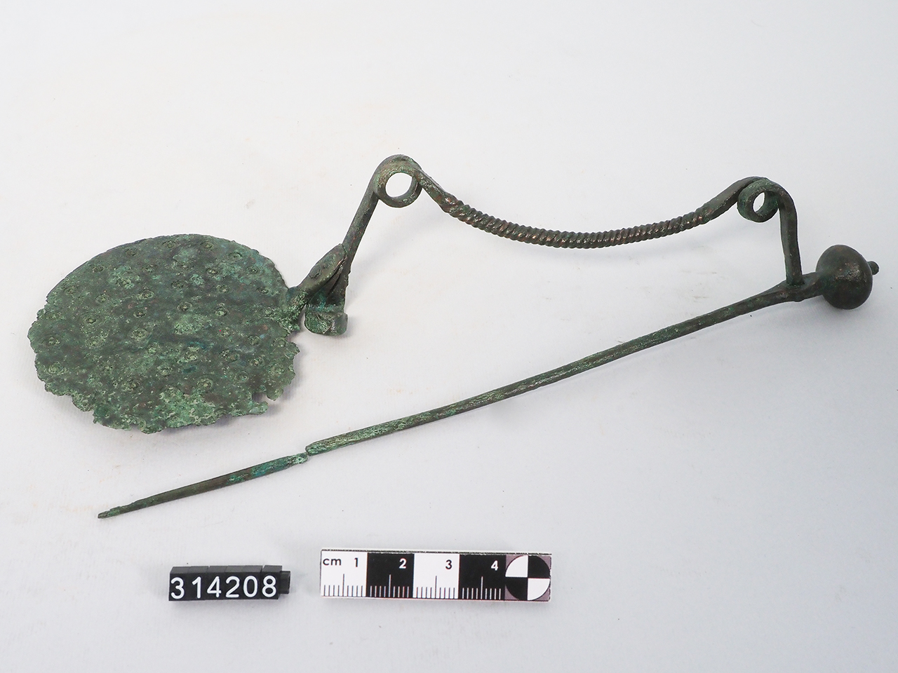 fibula/ serpeggiante con occhiello e staffa a disco (VIII a.C)
