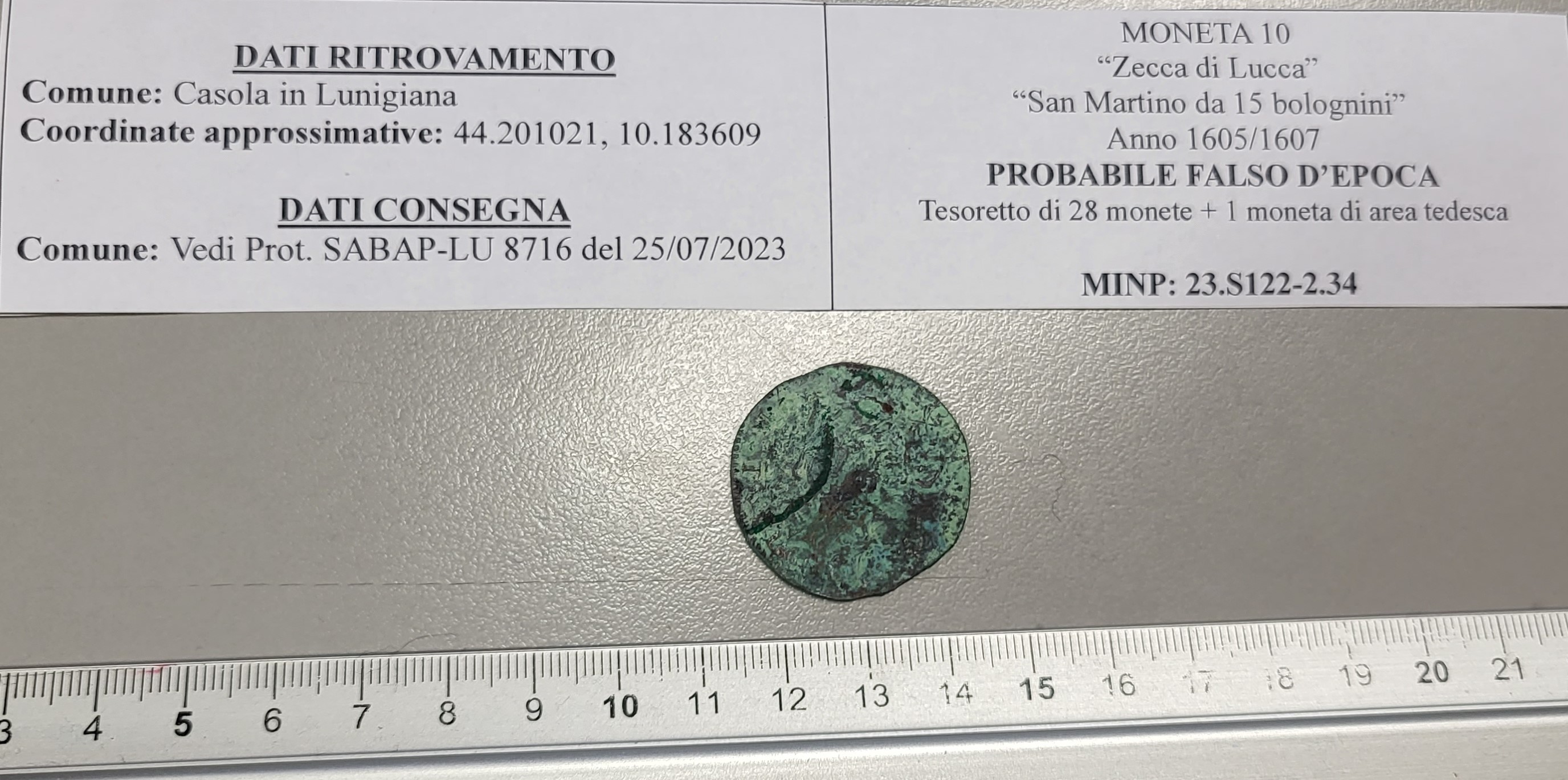 SINGOLO OGGETTO/ moneta, SECOLI/ XVII