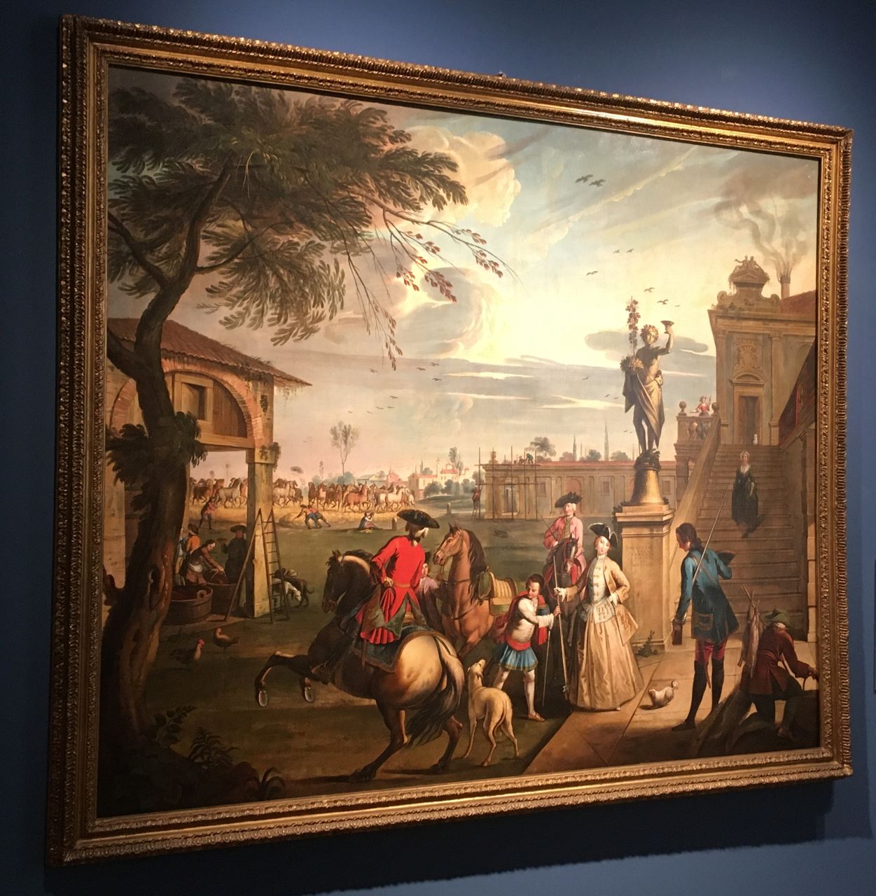 Ritorno dalla caccia (Allegoria dell'Autunno), scena di genere (dipinto) di Lazzari Sebastiano (XVIII)