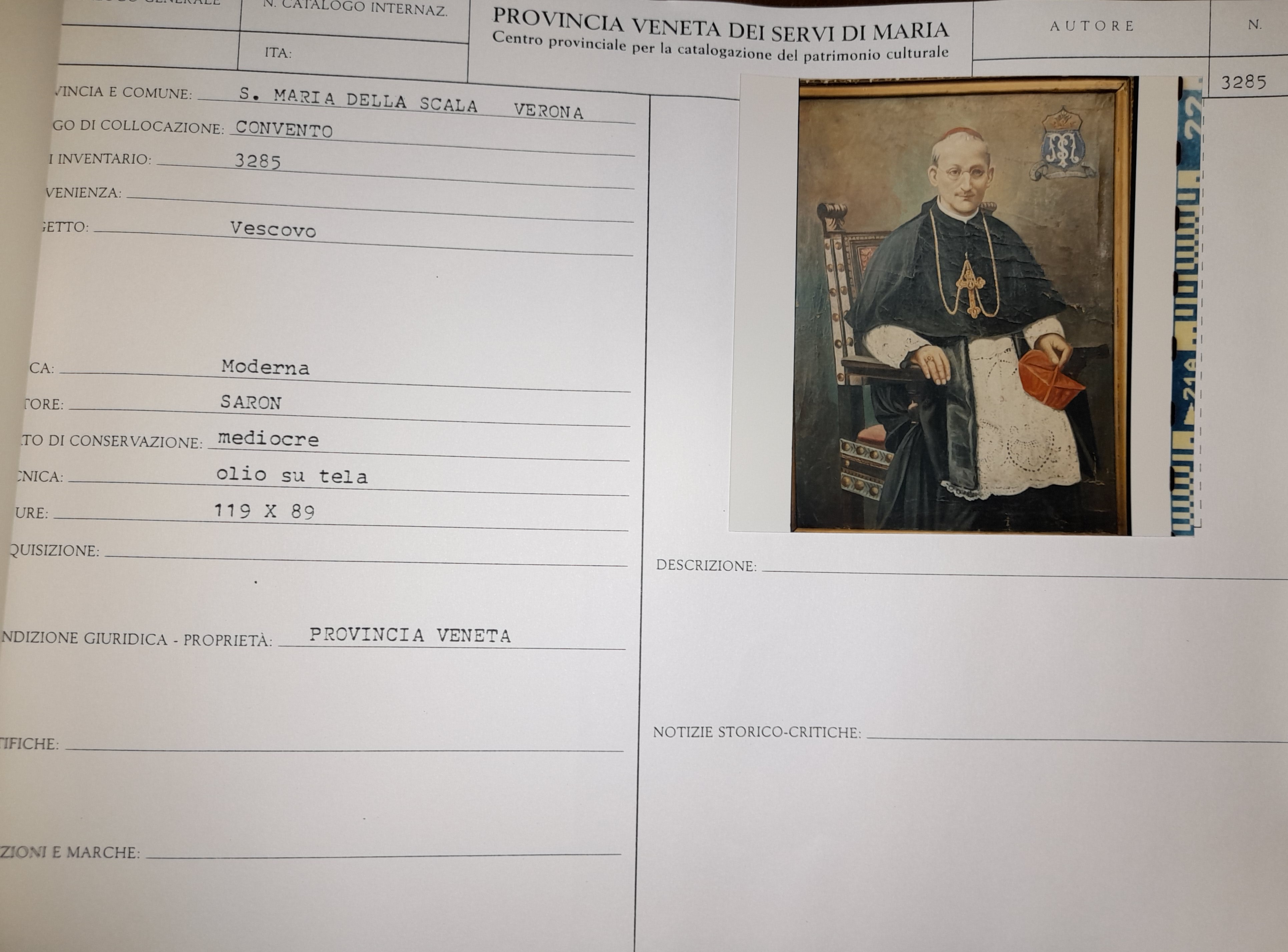 ritratto del cardinale Lépicier (dipinto) di Saron (attribuito) (prima metà XX)