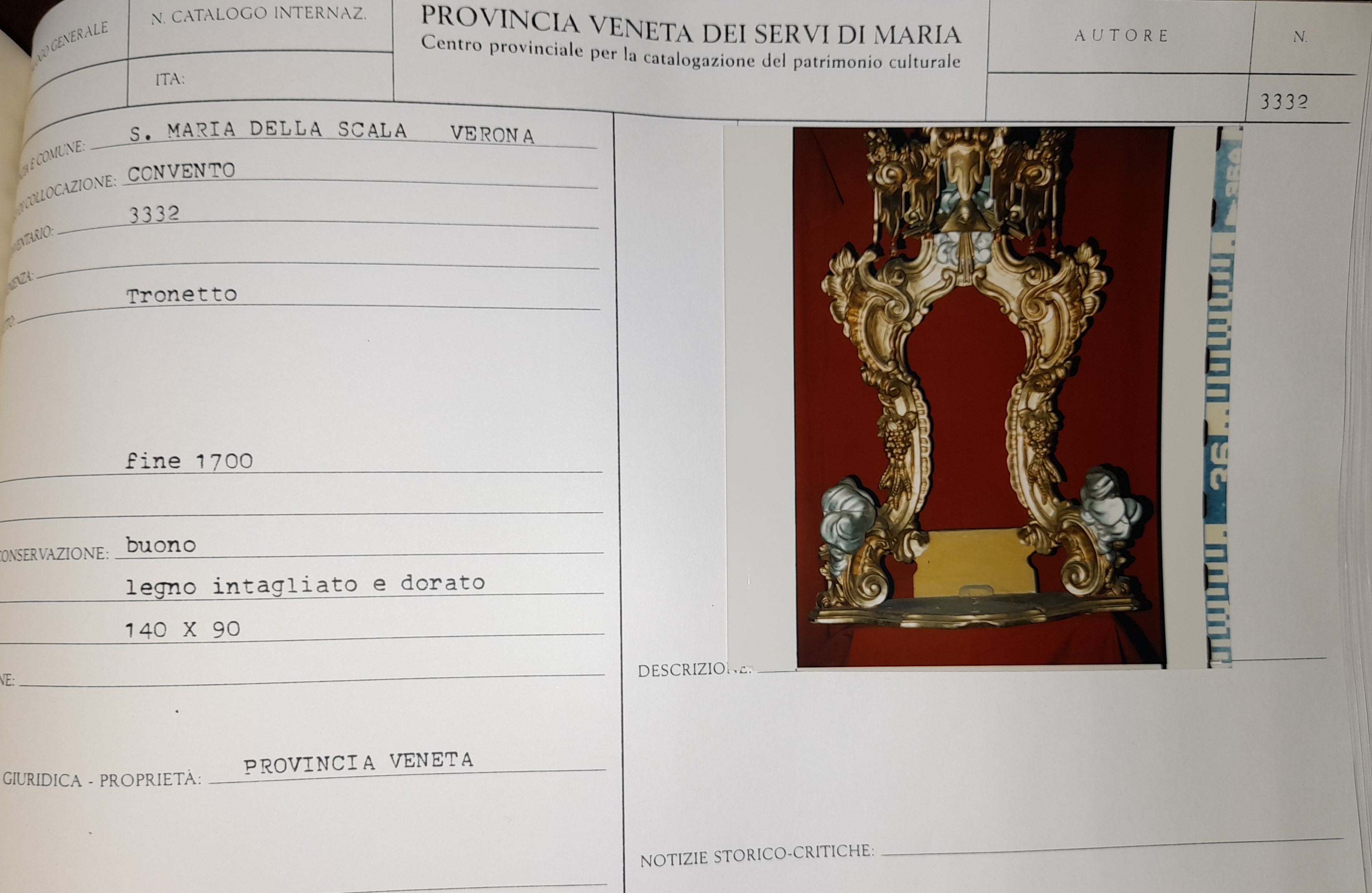 tronetto - manifattura italiana (fine XVIII)