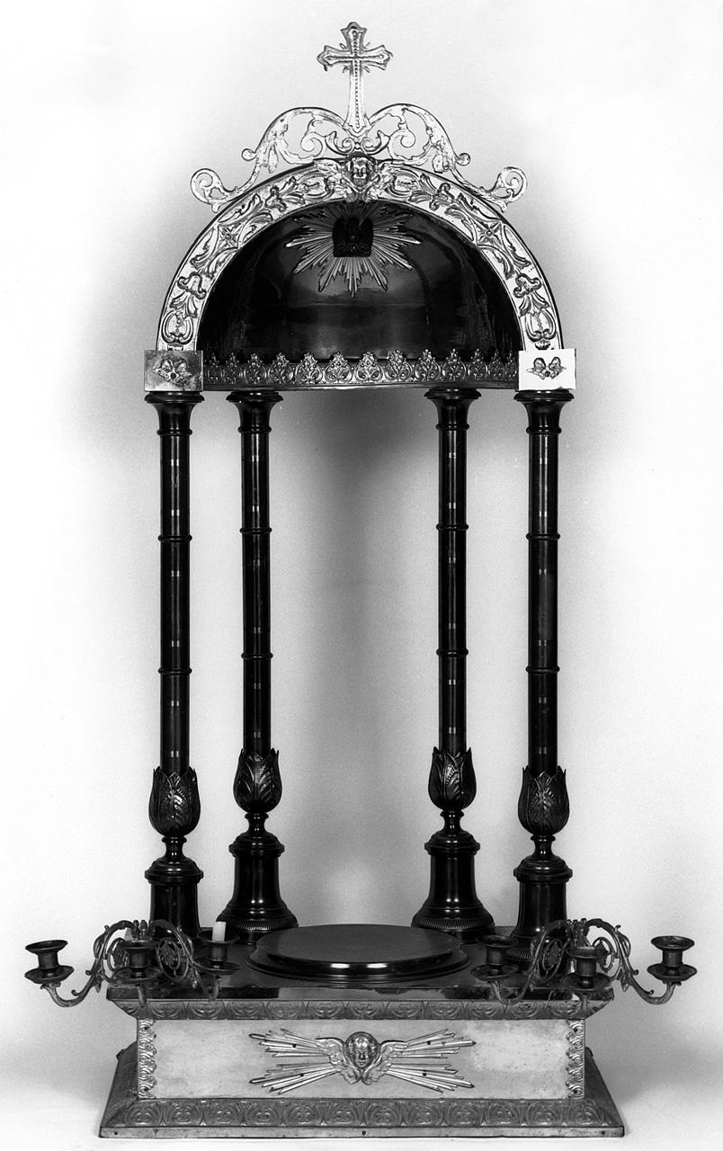 tronetto per esposizione eucaristica - a tempietto - produzione toscana (secondo quarto sec. XX)