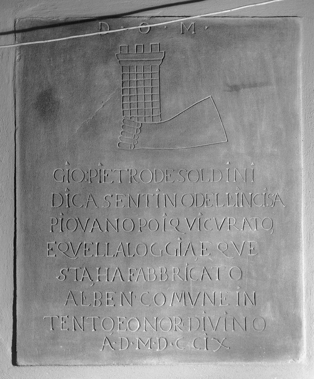 lapide documentaria - produzione toscana (sec. XVIII)