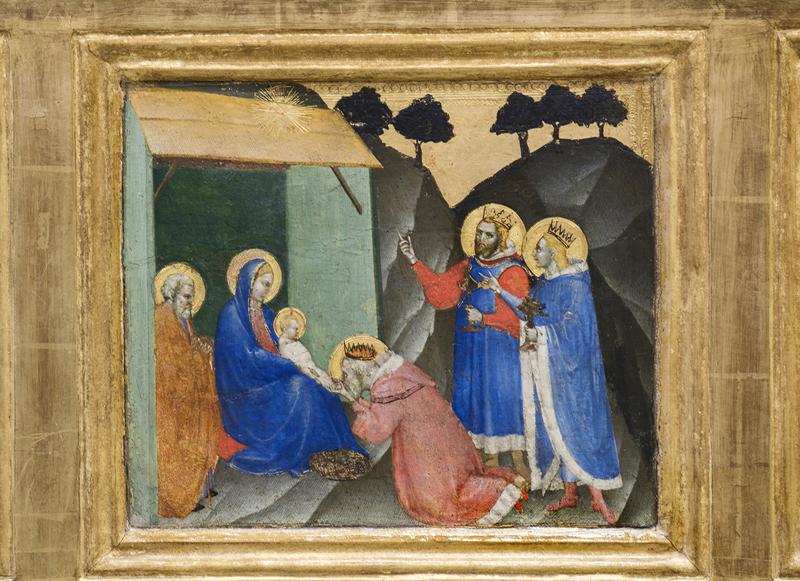 Adorazione dei Magi (scomparto di predella) di Giovanni da Milano (terzo quarto XIV)