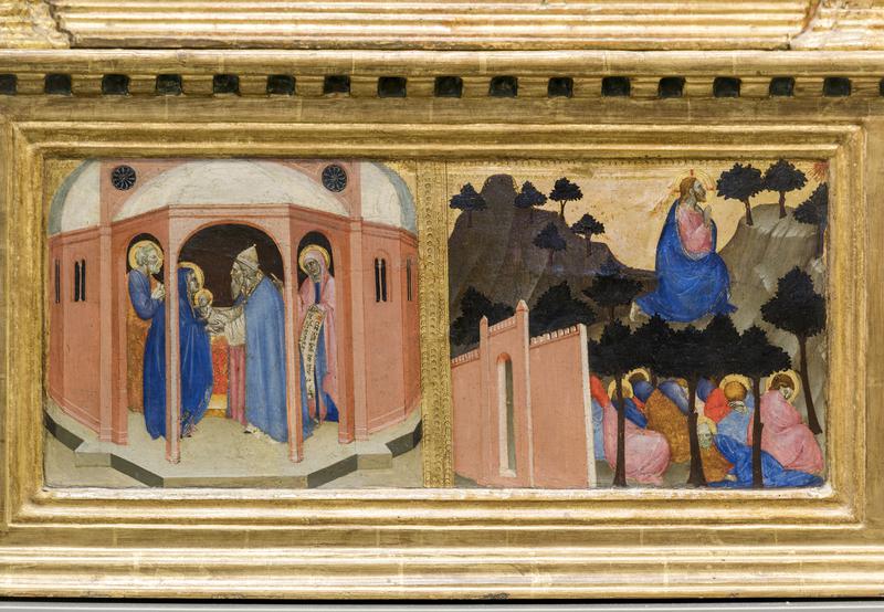 Presentazione al Tempio e Cristo nell'orto degli Ulivi (scomparto di predella) di Giovanni da Milano (terzo quarto XIV)