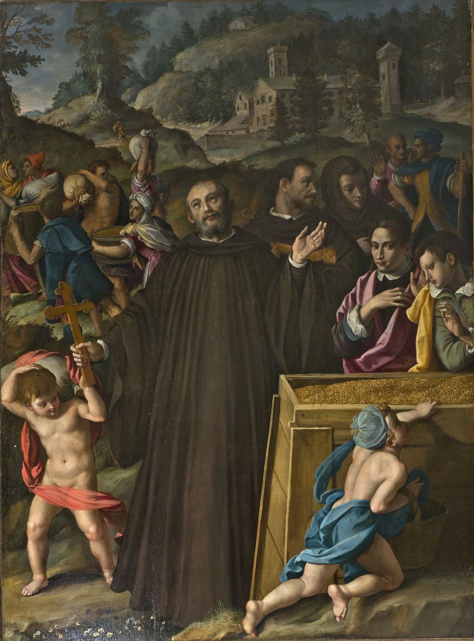 Miracolo del grano di San Giovanni Gualberto (dipinto) di Allori Alessandro (inizio XVII)