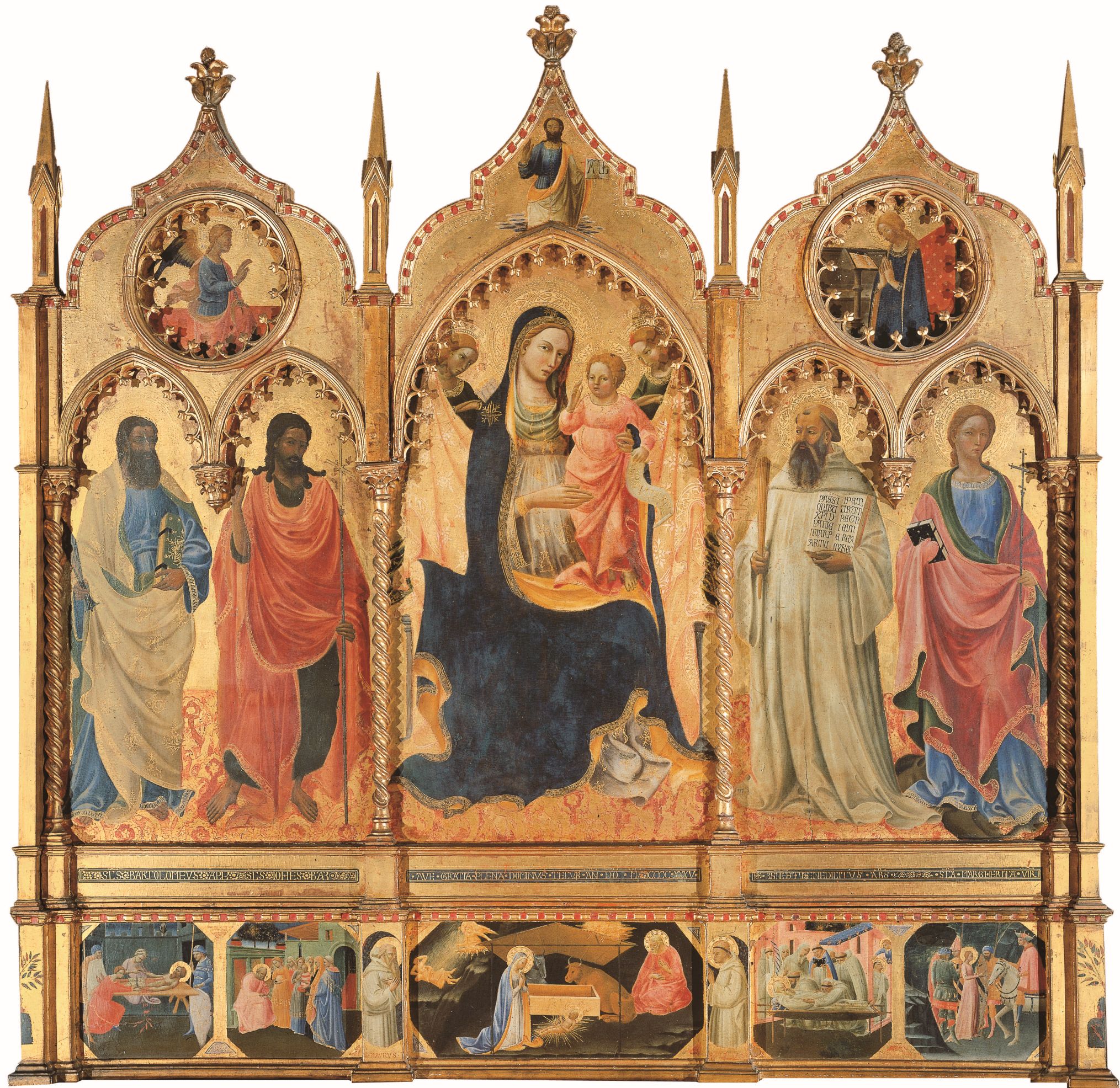 Madonna col Bambino e angeli (scomparto di trittico) di Manzini Andrea detto Andrea di Giusto (secondo quarto XV)